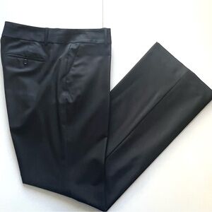 Ann Taylor Women’s Classic Flat Front Black And Grey Pinstripe Trousers Size 14T